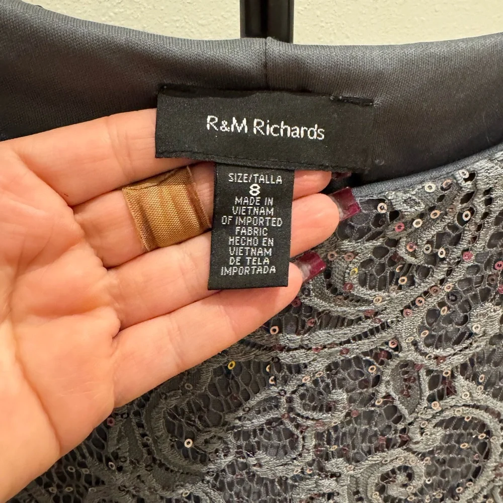 R&M Richards Silver Lace Dress